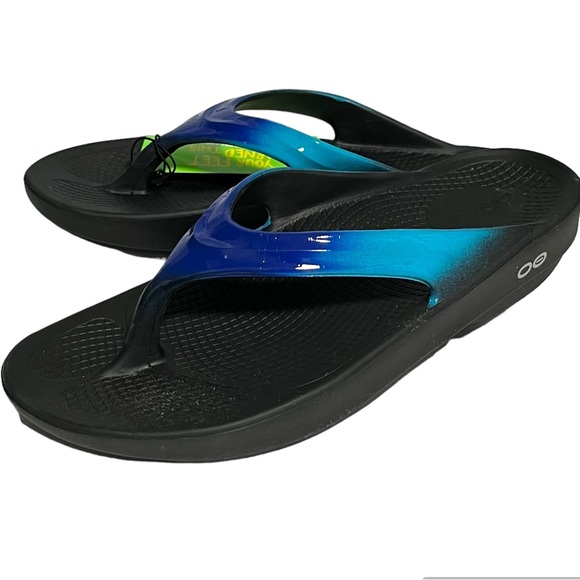 OOFOS Shoes Oofos Oolala Luxe Blue Ombr Arch Support Flip Flop Slip
